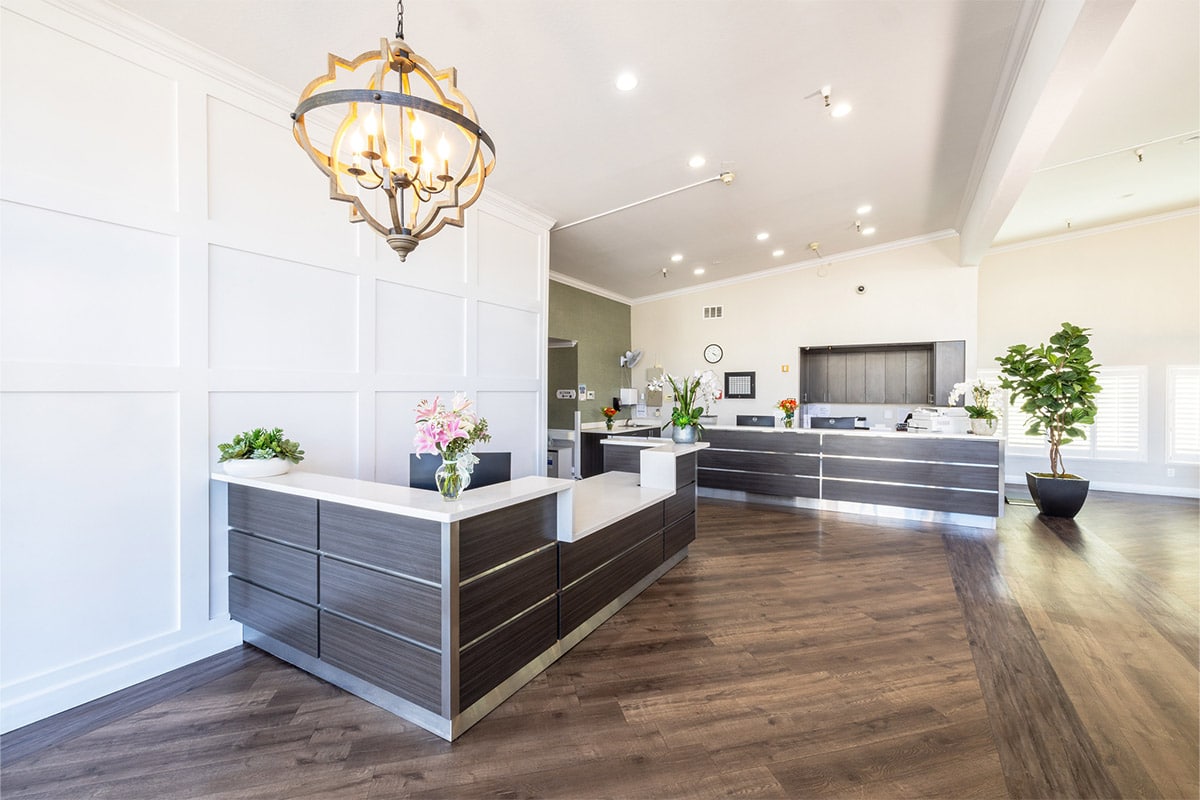 Lobby and front desk at Medical Hill Healthcare Center